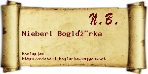 Nieberl Boglárka névjegykártya